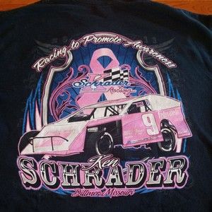 Ken Schrader Racing #9 Dirt Track Tee Shirt XL Racing to Promote Awareness